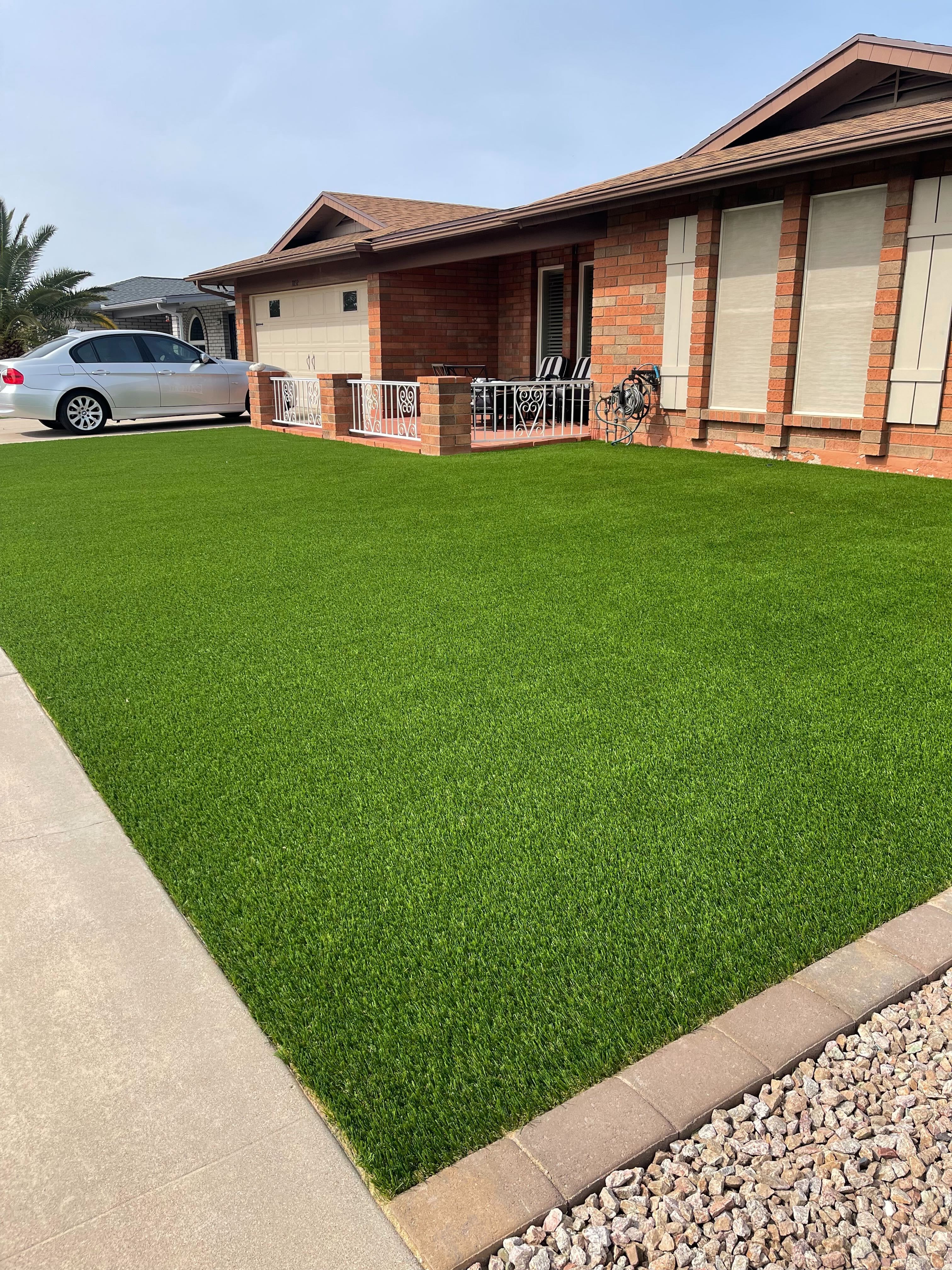 Artificial turf lawn installed at an East Valley home